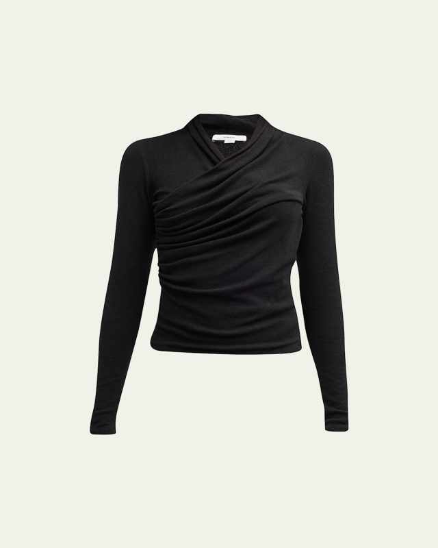 Long-Sleeve Fixed Wrap Top